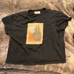 Semi-crop T-shirt green Large